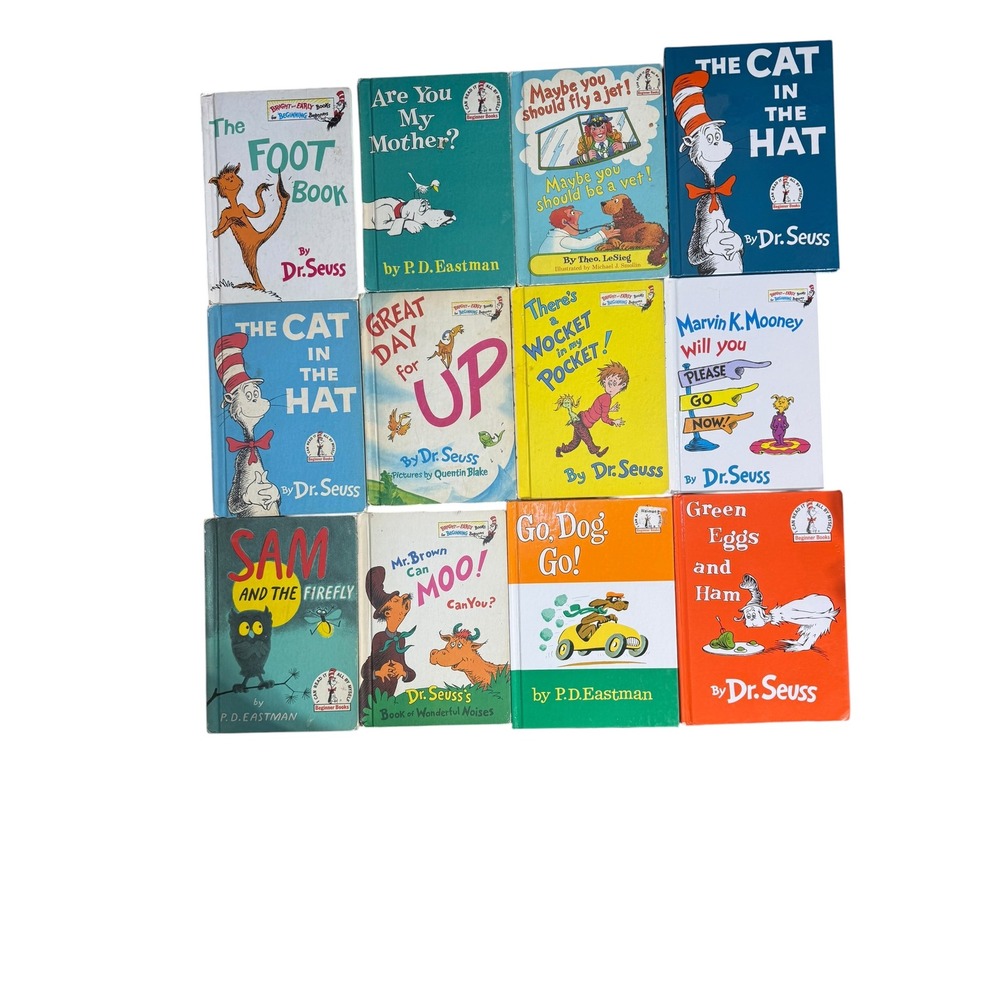 Dr Seuss P.D. Eastman Beginner Books Lot of 12 Cat in the Hat Green Eggs and Ham